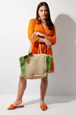 Bamboe Beach Bag Oranje