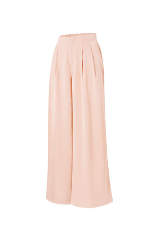 satijn-look pantalon met wijde pijpen in pink