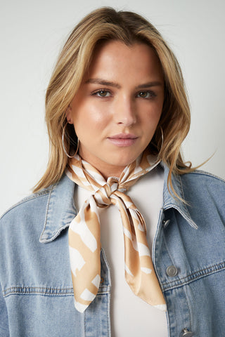 sjaal met zebra print in beige