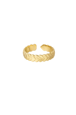 gouden ring met verbonden hartjes