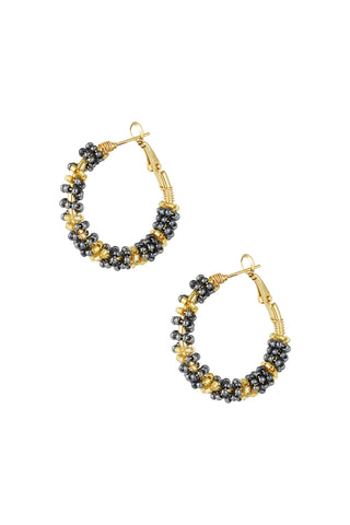 gouden Beads Of Joy oorbel in zwart