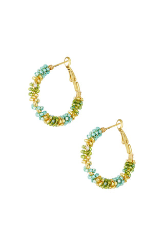 gouden Beads Of Joy oorbel in groen