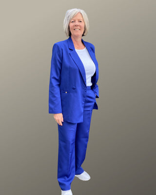 pantalon met wijde pijpen in blauw