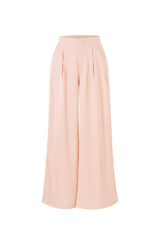 satijn-look pantalon met wijde pijpen in pink