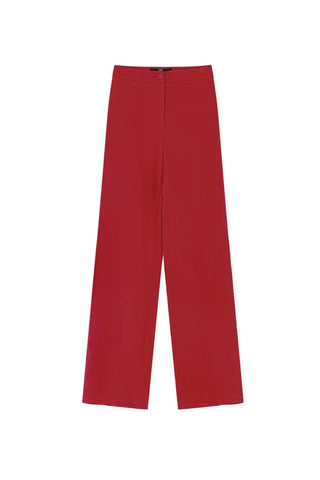 pantalon met wijde pijpen in rood