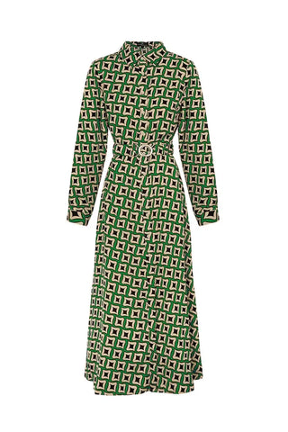 Maxidress in retroprint groen