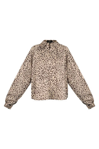 Blouse panter beige/bruin