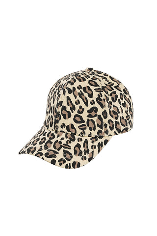 cap met leopard print in beige