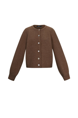 Uni gebreid vest in donkerbruin