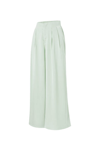 satijn-look pantalon met wijde pijpen in mint