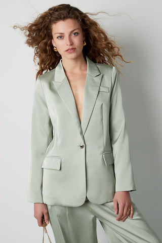 satijn-look blazer in mint