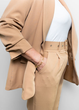 blazer + pantalon set in camel