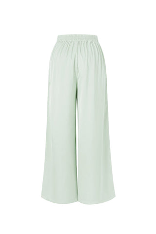 satijn-look pantalon met wijde pijpen in mint