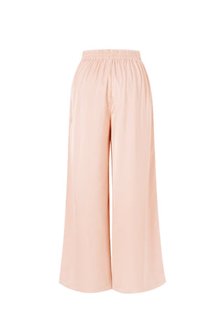 satijn-look pantalon met wijde pijpen in pink