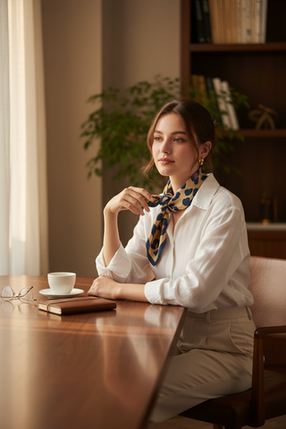 sjaal met leopard print in cognac