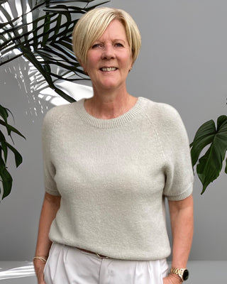 gebreide top Alpaca in taupe