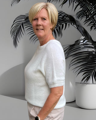 gebreide top Alpaca in off-white