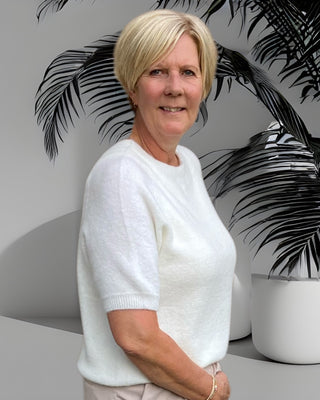 gebreide top Alpaca in off-white