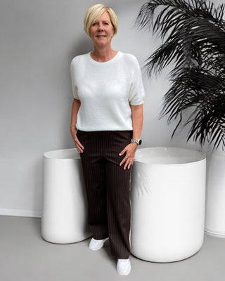 Pantalon met bies in bruin