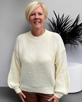 Gebreide trui in off-white