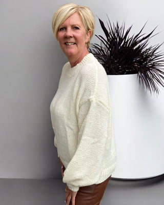 Gebreide trui in off-white