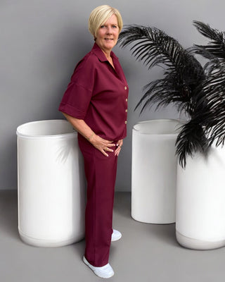 Pantalon in bordeaux-rood