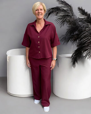 Pantalon in bordeaux-rood