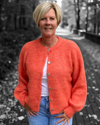 Uni gebreid vest in oranje