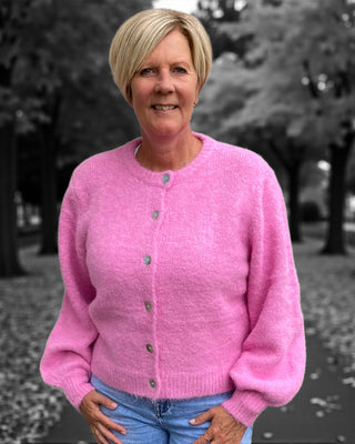 Uni gebreid vest in fuchsia