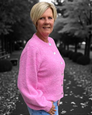Uni gebreid vest in fuchsia