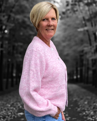 Uni gebreid vest in roze