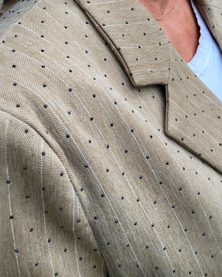 Strass-streep blazer in bruin