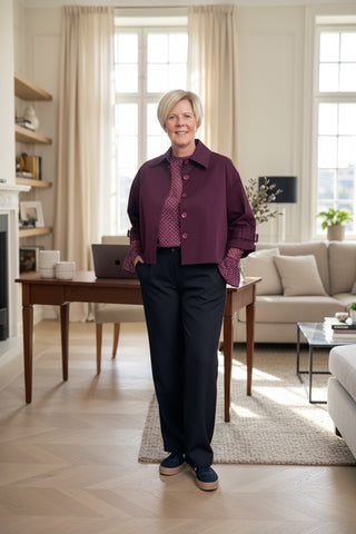 Top met stippen in paars