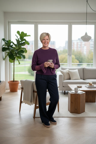 Top met stippen in paars