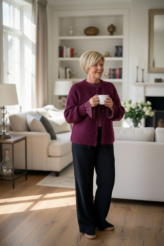 Top met stippen in paars