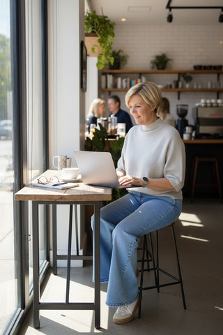 Top met driekwart vlindermouw in beige