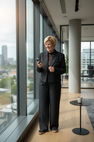 Cropped blazer in zwart