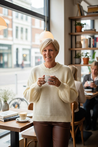 Gebreide trui in off-white