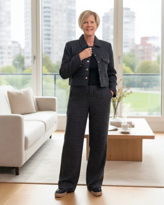 Cropped jasje Sparkle in zwart