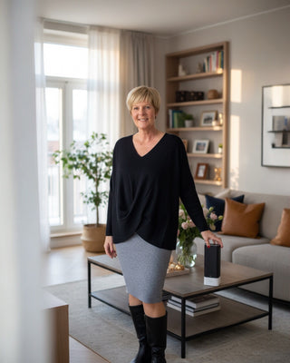 Trui met V-hals in zwart