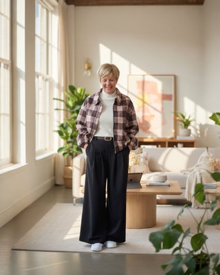 Oversized geruite jacket in bruin