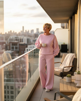 Pantalon jogging met steekzakken in roze