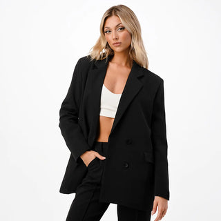 blazer met dubbele knopen in zwart