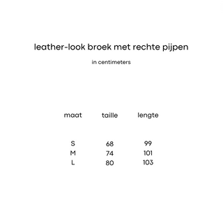 leather-look broek met rechte pijpen