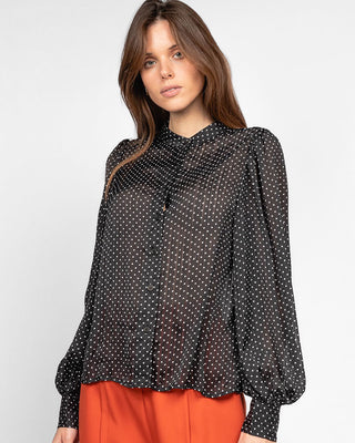 luchtige blouse met stippen