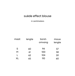suède effect blouse in zwart